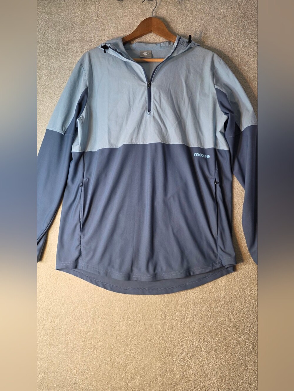 Moxie 1/2 Zip Performance Pullover Windbreaker Blue Lightweight Mens L